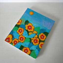 Textured Primrose Floral Painting, Gallery Wall Art, 8x10 - thumbnail 3