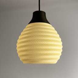 Cora Pendant Lamp, Modern Ripple Mesh Contemporary 3D Printed Lighting - thumbnail 4