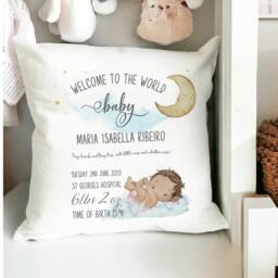 Personalised New Baby Cushion, Birth Stats Gift, Newborn Gift - thumbnail 3