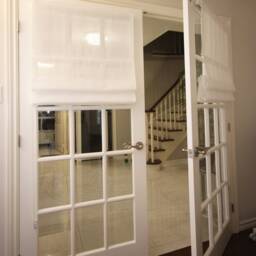 Sheer Faux Linen Roman Shade, Custom Window Treatment - thumbnail 3
