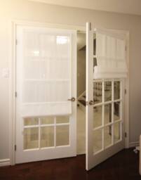Sheer Faux Linen Roman Shade, Custom Window Treatment - thumbnail 1