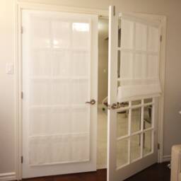 Sheer Faux Linen Roman Shade, Custom Window Treatment - thumbnail 2