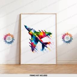 Personalised Kids Airplane Wall Art - Set Of 3 Prints - Colourful Boys Posters Room Nursery Custom Name Decor Girl Aviation Gifts - thumbnail 3