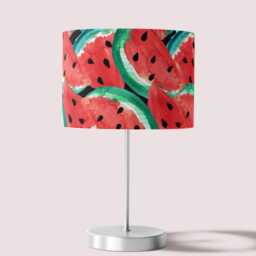 Lampshade Watermelon Velvet - Drum Lamp Shade 25cm 30cm 35cm 40cm 45cm Pink Green Fruit Tropical Vibrant Table Lamp Shade, Ceiling - thumbnail 3