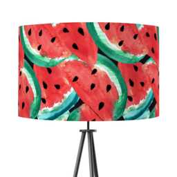 Lampshade Watermelon Velvet - Drum Lamp Shade 25cm 30cm 35cm 40cm 45cm Pink Green Fruit Tropical Vibrant Table Lamp Shade, Ceiling