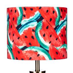 Lampshade Watermelon Velvet - Drum Lamp Shade 25cm 30cm 35cm 40cm 45cm Pink Green Fruit Tropical Vibrant Table Lamp Shade, Ceiling - thumbnail 2