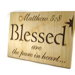 Matthew 58 Blessed Bible Passage Wall Hanging Plaque Handmade By Kevskrafts - thumbnail 3
