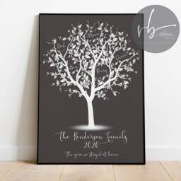 Family Tree Personalised Print, Family Tree, Keepsake, New Home Gift, Couple Engagement Print Framed - thumbnail 2