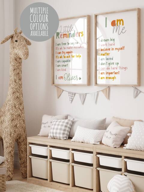 2 Girls Bedroom Prints, Nursery Prints, Playroom, Affirmation Positive Motivational Wall Art, Decor - image 1