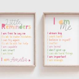 2 Girls Bedroom Prints, Nursery Prints, Playroom, Affirmation Positive Motivational Wall Art, Decor - thumbnail 3