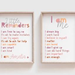 2 Girls Bedroom Prints, Nursery Prints, Playroom, Affirmation Positive Motivational Wall Art, Decor - thumbnail 2