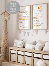2 Girls Bedroom Prints, Nursery Prints, Playroom, Affirmation Positive Motivational Wall Art, Decor - thumbnail 1