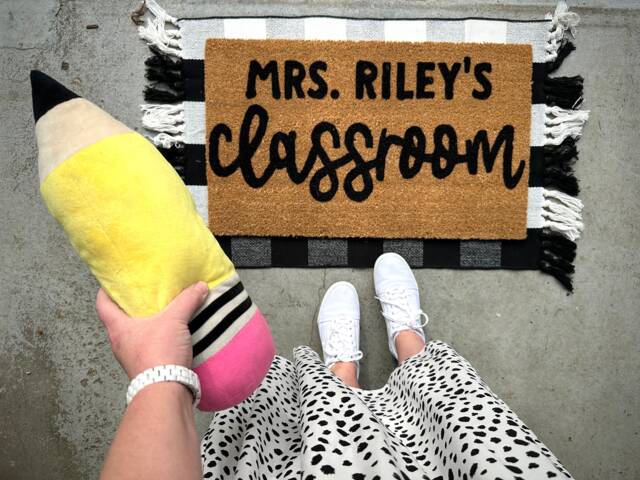 Teacher Doormat, Teacher Gift, Christmas Classroom Decor, Trendy Doormat - image 1