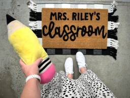 Teacher Doormat, Teacher Gift, Christmas Classroom Decor, Trendy Doormat