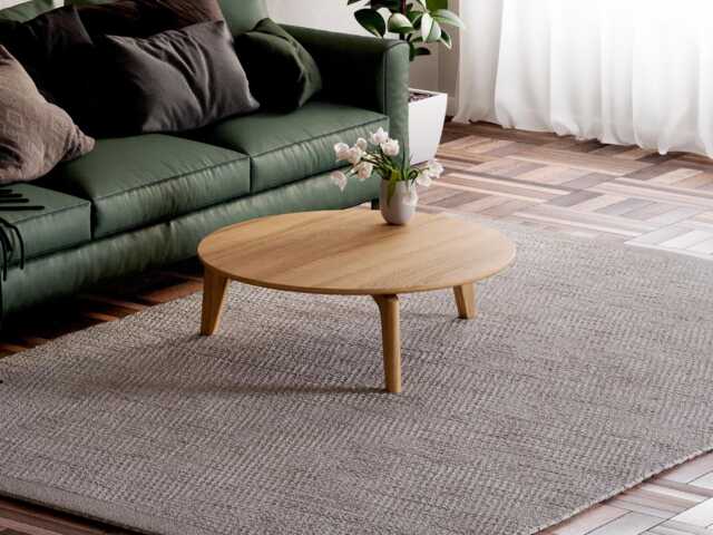 Handcrafted Solid Oak Round Coffee Table - Scandi Modern Design - image 1