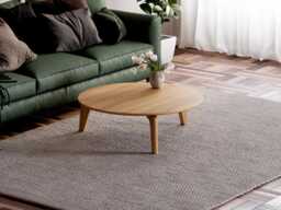 Handcrafted Solid Oak Round Coffee Table - Scandi Modern Design - thumbnail 1