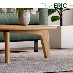 Handcrafted Solid Oak Round Coffee Table - Scandi Modern Design - thumbnail 2