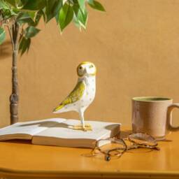 White Owl Paper Mache Art Home Decoration Item, Desk Accessory, Nursery Decor, Table Decoration, Home Decoration Item