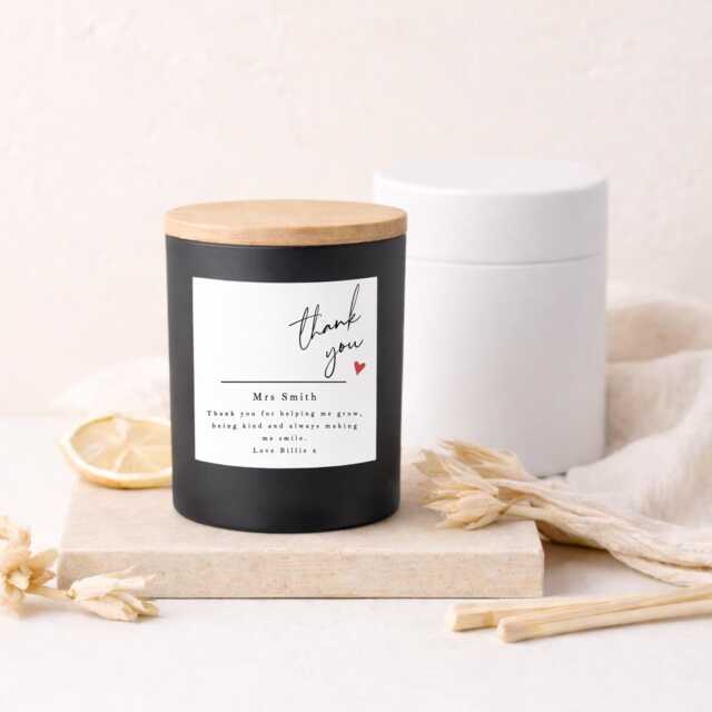 Personalised Teacher Candle & Box - Thank You Gift Teaching Assistant Present Keepsake From Child - image 1