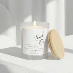 Personalised Teacher Candle & Box - Thank You Gift Teaching Assistant Present Keepsake From Child - thumbnail 2