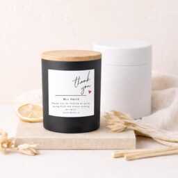 Personalised Teacher Candle & Box - Thank You Gift Teaching Assistant Present Keepsake From Child