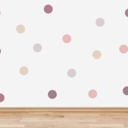 40 Dusky Pink Polka Dot Wall Stickers Nursery Decor - thumbnail 4