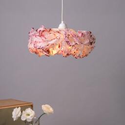Handmade Pink Paper Pendant Lamp Bohemian Nursery Light Fixture - thumbnail 2