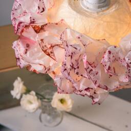 Handmade Pink Paper Pendant Lamp Bohemian Nursery Light Fixture - thumbnail 3