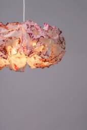 Handmade Pink Paper Pendant Lamp Bohemian Nursery Light Fixture - thumbnail 1