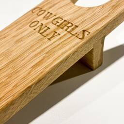 Cowgirls Only- Western Style Oak Boot Jack - Personalised Handmade Pull Bespoke Gift Country - thumbnail 4