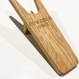 Cowgirls Only- Western Style Oak Boot Jack - Personalised Handmade Pull Bespoke Gift Country - thumbnail 2