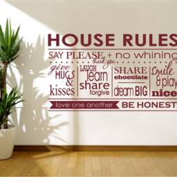 House Rules Wall Sticker, House Decal, Art, Stickers - thumbnail 3