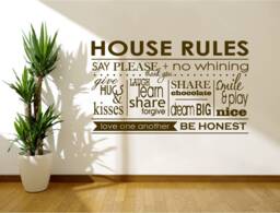 House Rules Wall Sticker, House Decal, Art, Stickers