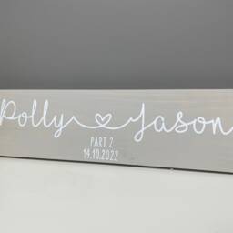 Personalised Wedding Gift - Name Plaque Mr & Mrs Est Date Newlyweds Custom Wall Sign - thumbnail 3