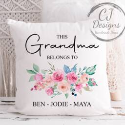 Personalised Nanna Cushion - Printed White Super Soft- This Belongs To - thumbnail 3