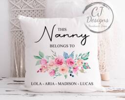 Personalised Nanna Cushion - Printed White Super Soft- This Belongs To - thumbnail 1