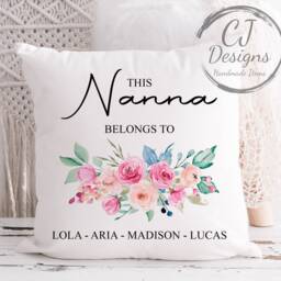 Personalised Nanna Cushion - Printed White Super Soft- This Belongs To - thumbnail 2