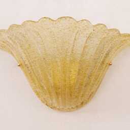 Set Of 2 Elegant Goldish Murano Glass Wall Sconce With Grit, Lamp Made in Italy - thumbnail 3