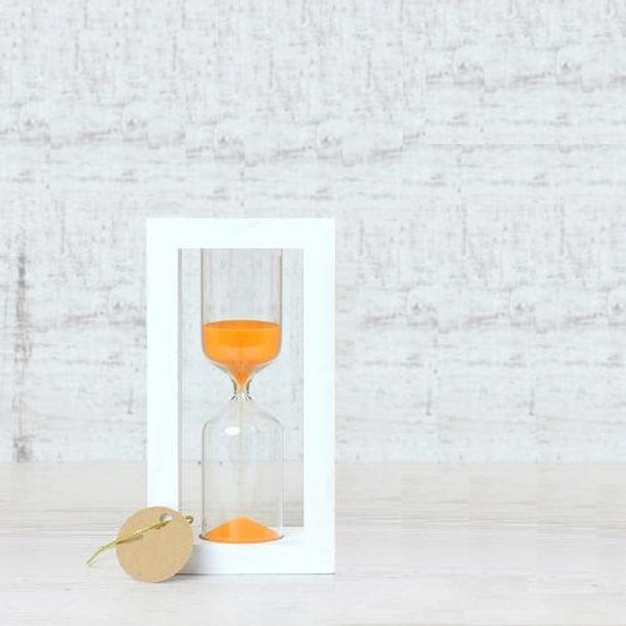 Wooden Sand Clock Hourglass Decor Modern Hour Glass Timer Desk Organizer Egg - image 1