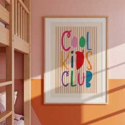 Cool Kids Print, Playroom Prints, Colourful, Wall Art, Nursery Rainbow Girls Bedroom Decor, Boys Retro - thumbnail 2