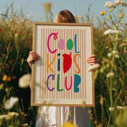 Cool Kids Print, Playroom Prints, Colourful, Wall Art, Nursery Rainbow Girls Bedroom Decor, Boys Retro - thumbnail 1