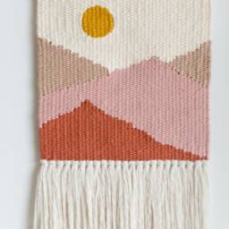 Blush Mountains Wall Hanging /Geometric /Minimal /Woven /Wall Art Tapestry /Nursery Room - thumbnail 3