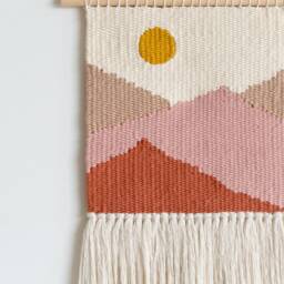 Blush Mountains Wall Hanging /Geometric /Minimal /Woven /Wall Art Tapestry /Nursery Room - thumbnail 2