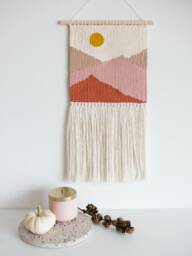 Blush Mountains Wall Hanging /Geometric /Minimal /Woven /Wall Art Tapestry /Nursery Room - thumbnail 1