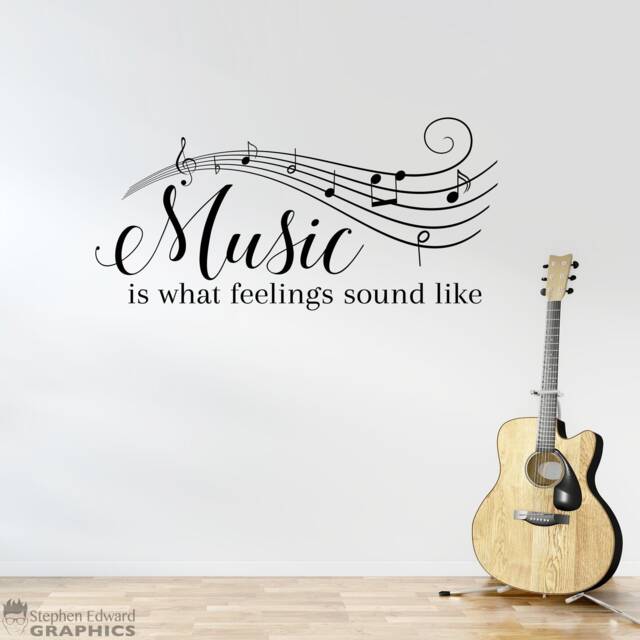 Music Is What Feelings Sound Like Wall Decal - Notes Vinyl Art - image 1