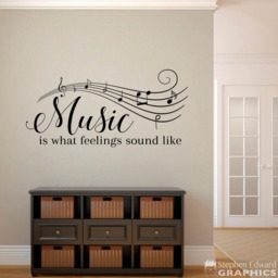Music Is What Feelings Sound Like Wall Decal - Notes Vinyl Art - thumbnail 3