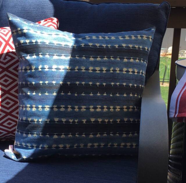 Blue Tie Dye Print Outdoor Pillow Cover - image 1