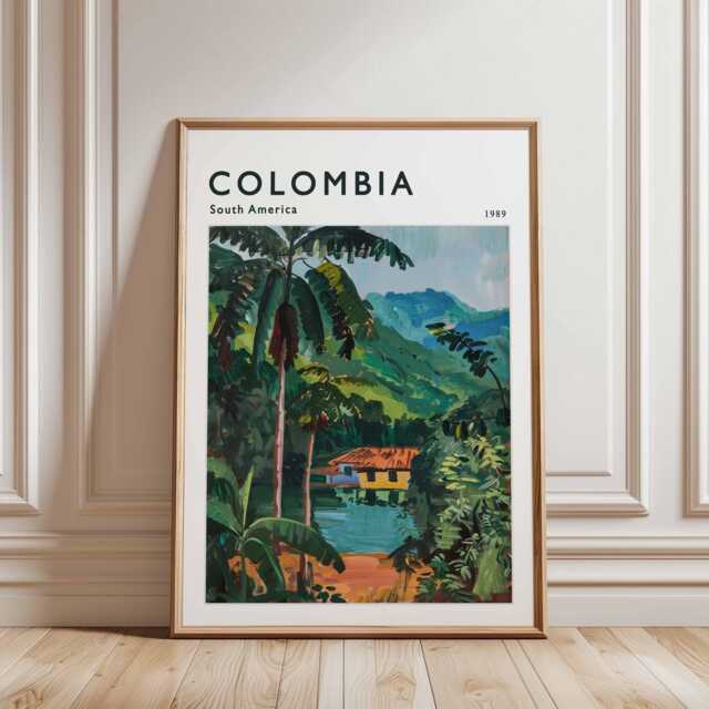 Colombia Travel Poster South America Landscape Art Print - image 1