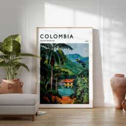 Colombia Travel Poster South America Landscape Art Print - thumbnail 2