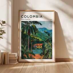 Colombia Travel Poster South America Landscape Art Print - thumbnail 3